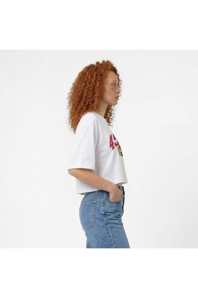 Women's Champion  White San Francisco 49ers Boyfriend Cropped T-Shirt, Alternate, color, White