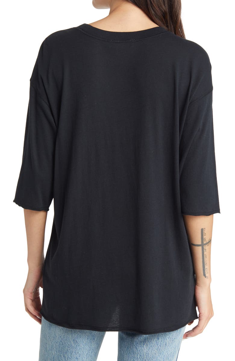 Treasure & Bond Women's Contrast Stitch Oversize Organic Cotton Blend T-Shirt, Alternate, color, 