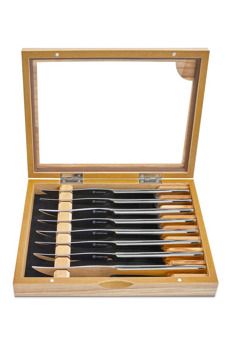 8-Piece Stainless Steel Mignon Steak Knife Set, Main, color, SILVER