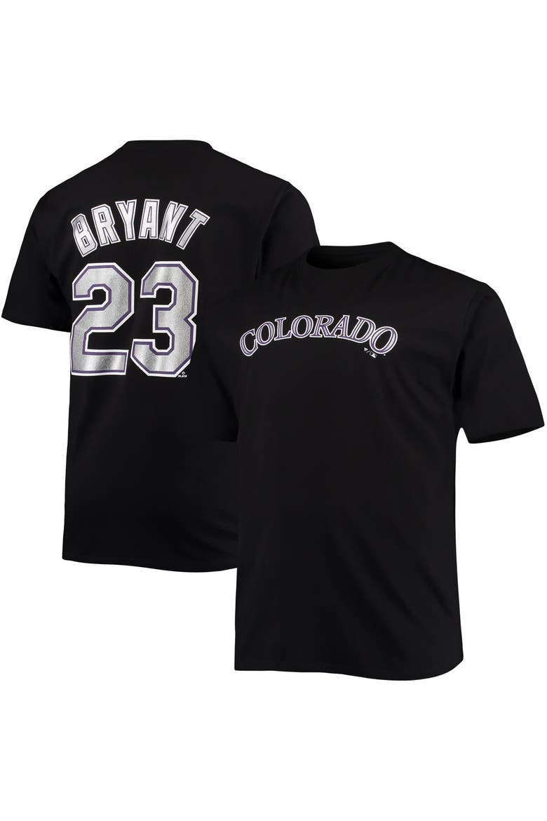 Men's Kris Bryant Black Colorado Rockies Big & Tall Name & Number T-Shirt, Main, color, Black