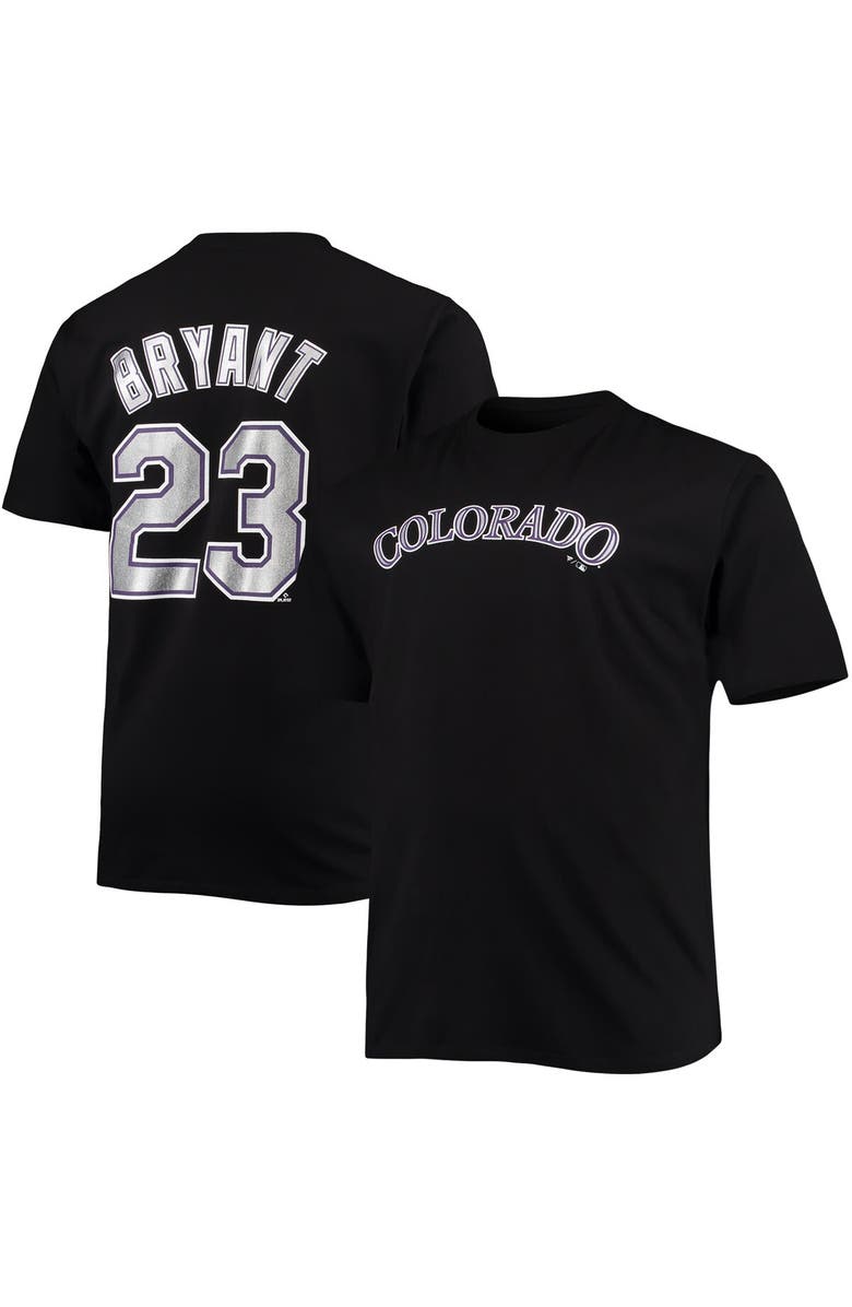 PROFILE Men's Kris Bryant Black Colorado Rockies Big & Tall Name & Number T-Shirt, Main, color, Black