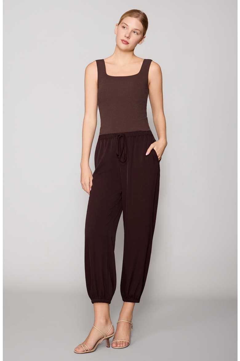 Luxe Crepe Balloon Pants, Alternate, color, GROUND COFFEE