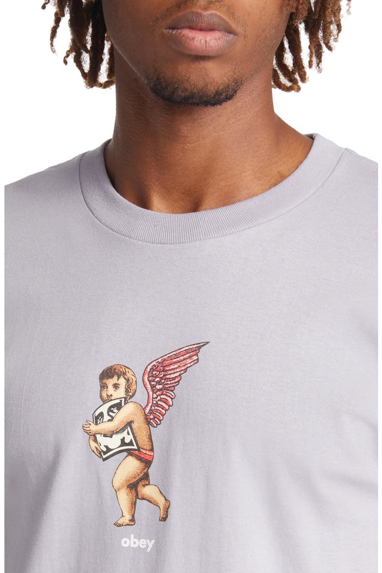 Men's Angel Wings Graphic Tee, Alternate, color, LILAC CHAL