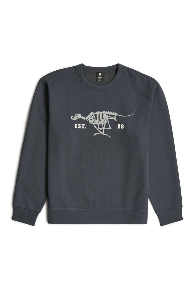 Running Dog Crewneck Sweatshirt, Alternate, color, INDIA INK