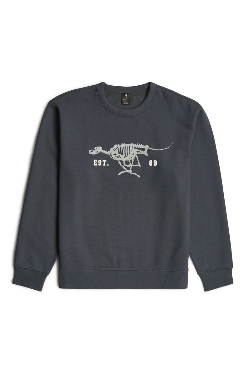 G-STAR Running Dog Crewneck Sweatshirt, Alternate, color, India Ink