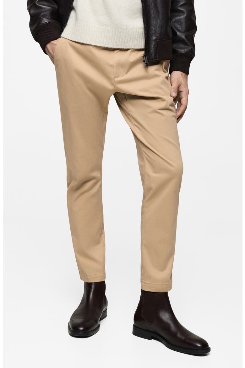 Slim Fit Flat Front Cotton Stretch Twill Chinos, Main, color, BEIGE