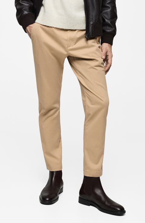 Slim Fit Flat Front Cotton Stretch Twill Chinos