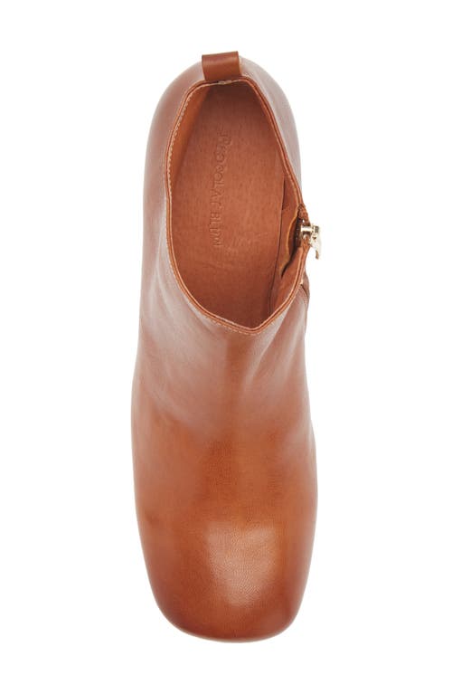 Chocolat Blu Hilla Block Heel Bootie In Brown Leather