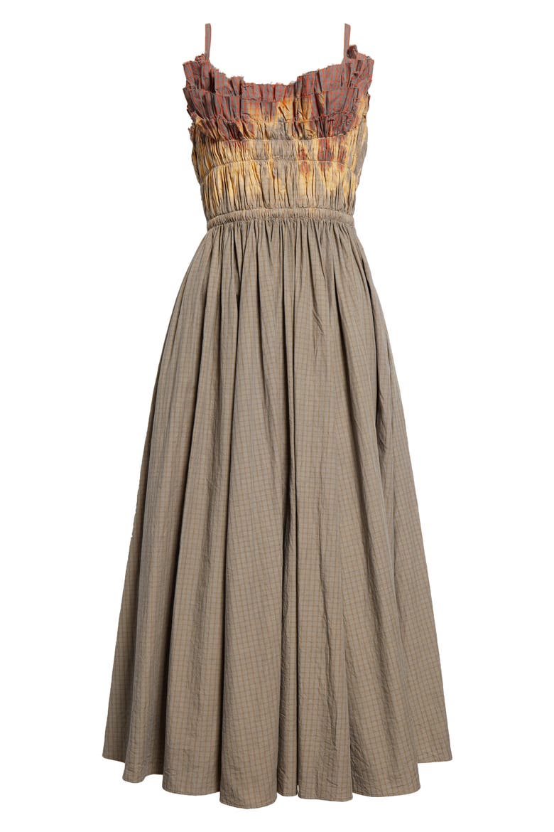 Brigitte Dip Dyed Ruffle Cotton Dress, Alternate, color, FIELDSTONE DIP DYE