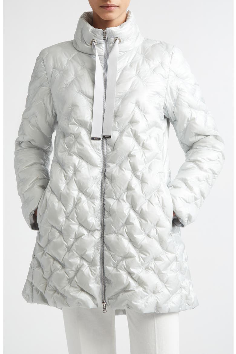Water Repellent Ultralight Nylon Quilted Down Jacket, Main, color, 9404 GRIGIO PERLA