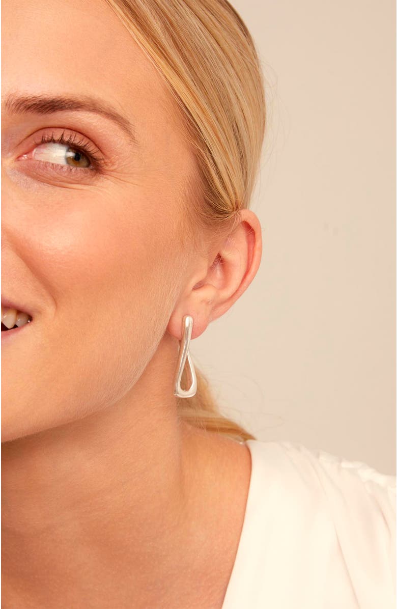 UNODE50 Wave Hoop Earrings, Alternate, color, Silver