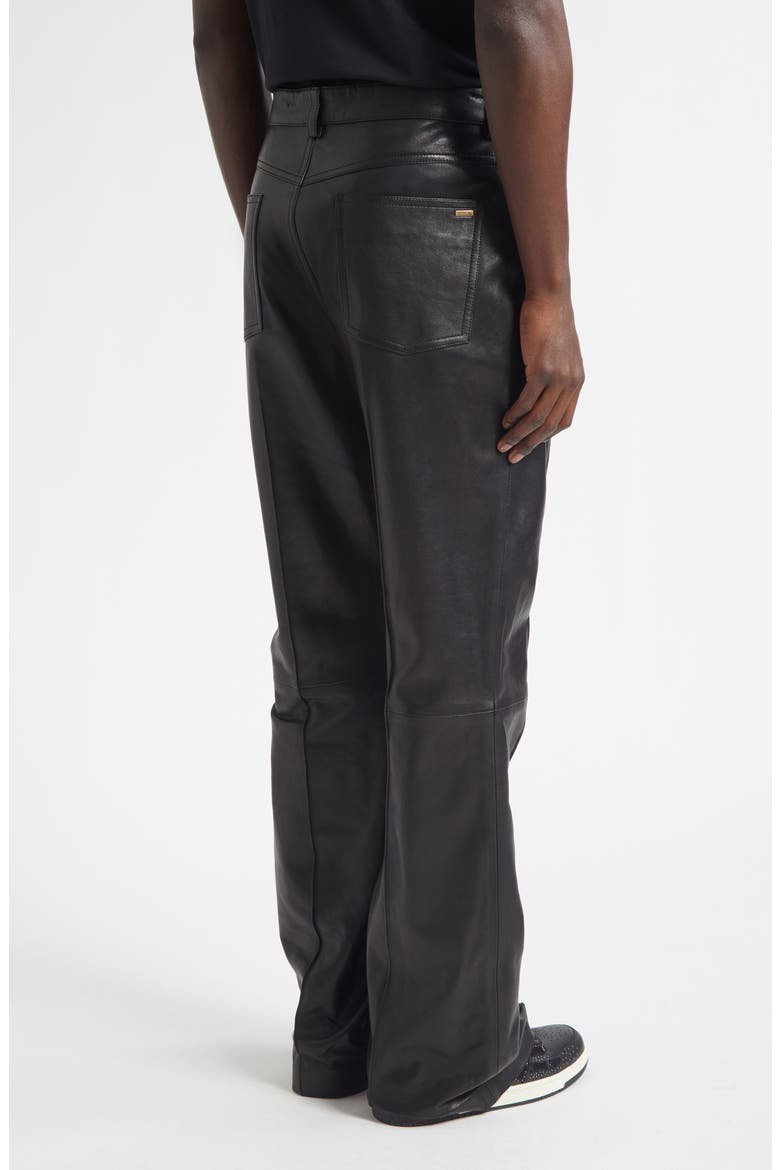 Bootcut Leather Pants, Alternate, color, BLACK