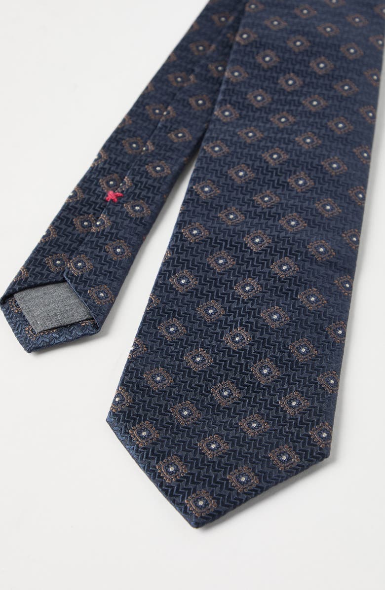 Brunello Cucinelli Herringbone necktie, Alternate, color, Navy Blue