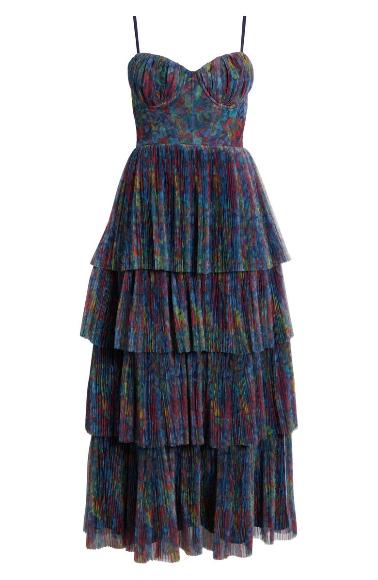 Hutch Tiered Bustier Dress, Alternate, color, Slate Wild Garden Floral