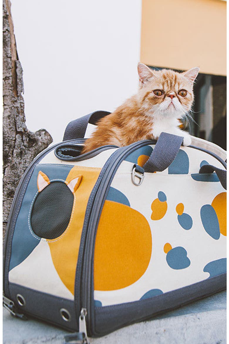 Touchcat Tote-Tails Designer Airline Approved Collapsible Cat Carrier, Alternate, color, WHITE