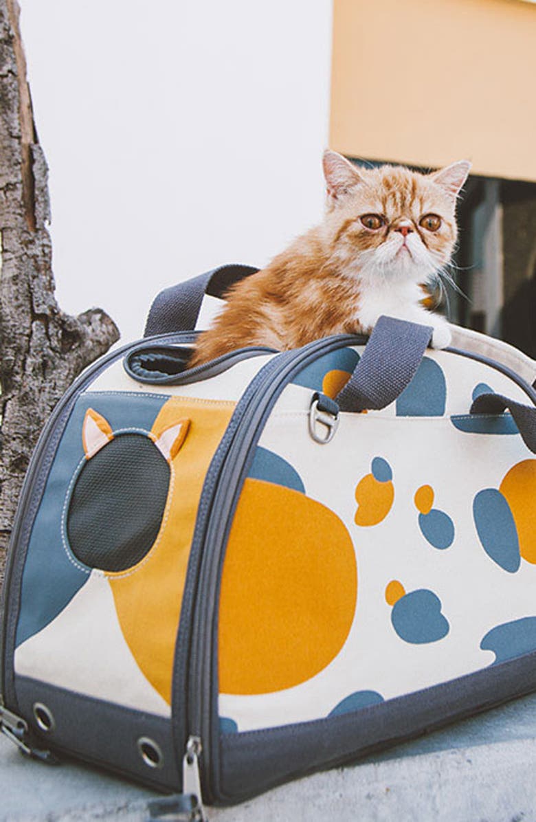 TOUCHDOG Touchcat Tote-Tails Designer Airline Approved Collapsible Cat Carrier, Alternate, color, White