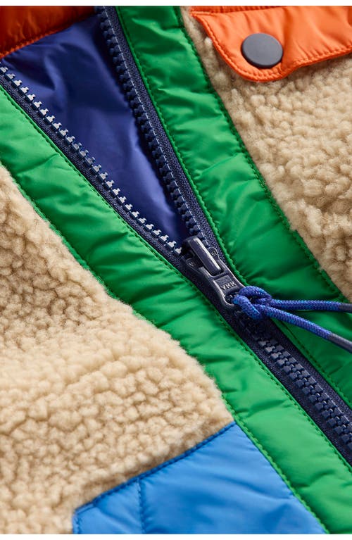 Mini Boden Kids' Reversible Cozy Hooded Jacket In Multi