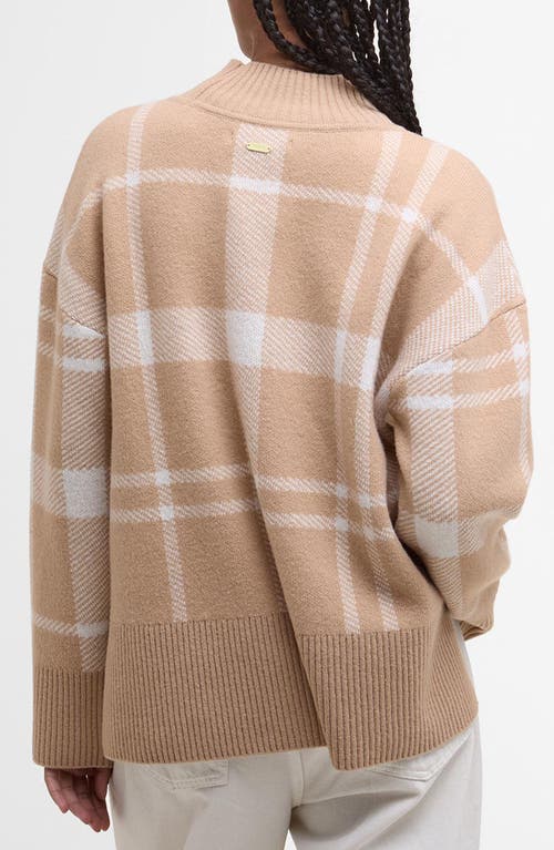 Barbour Harriet Plaid Wool Blend Mock Neck Sweater In Brown