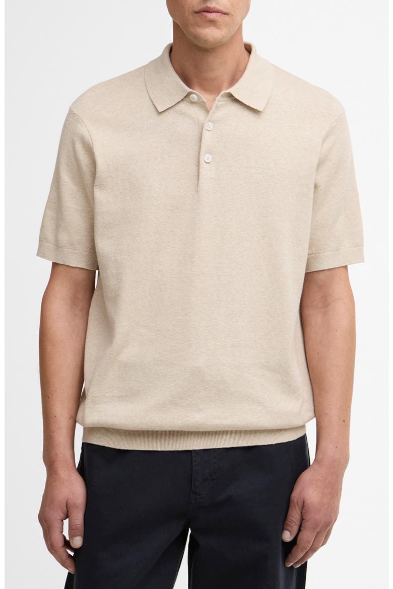 Muston Cotton & Linen Polo, Main, color, WASHED STONE