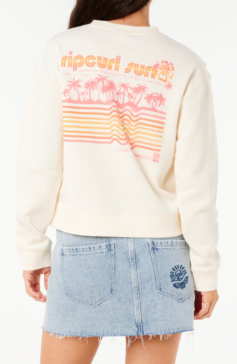 Rip Curl Neon Isles Cotton Graphic Sweatshirt, Alternate, color, Bone