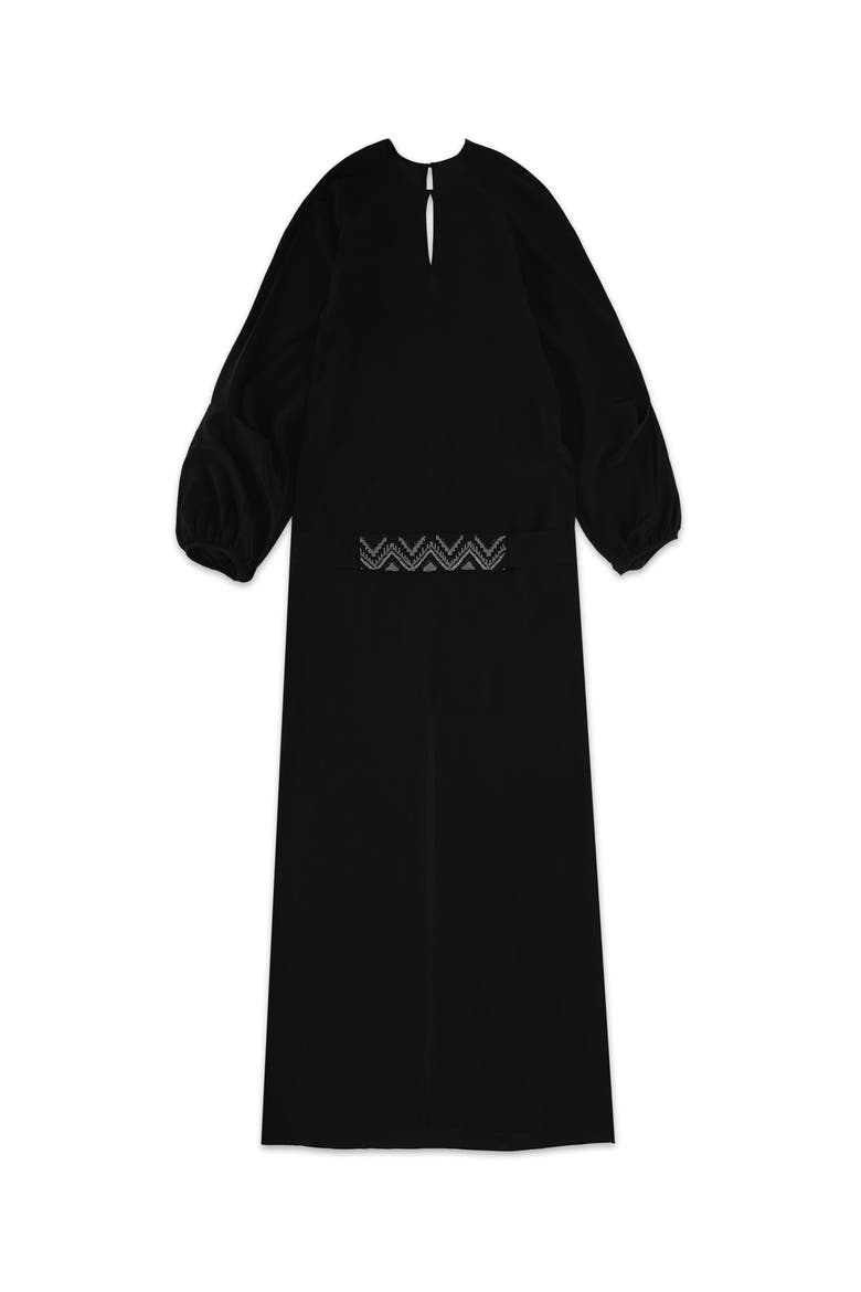 Vintage Silk Maxi Dress, Main, color, Black