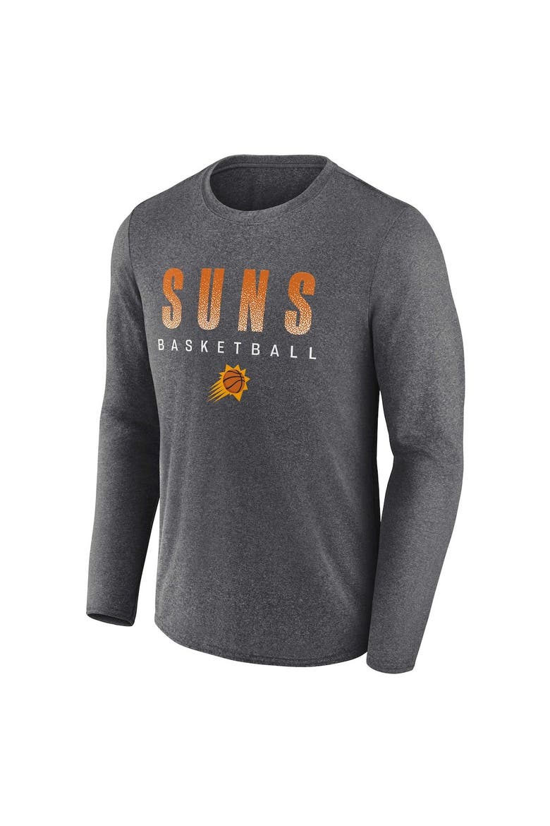 Men's Fanatics Branded Heathered Charcoal Phoenix Suns Where Legends Play Iconic Practice Long Sleeve T-Shirt, Alternate, color, Heather Charcoal