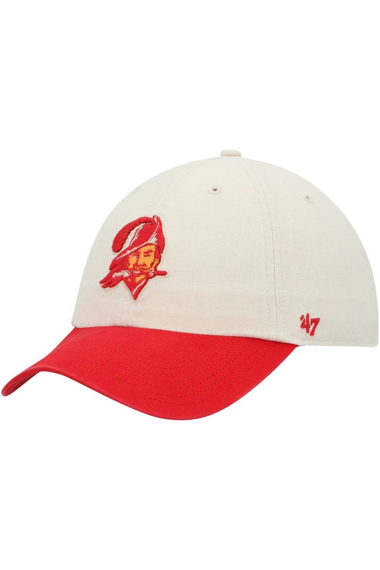 Men's '47 Cream/Red Tampa Bay Buccaneers Sidestep Clean Up Adjustable Hat, Alternate, color, Cream