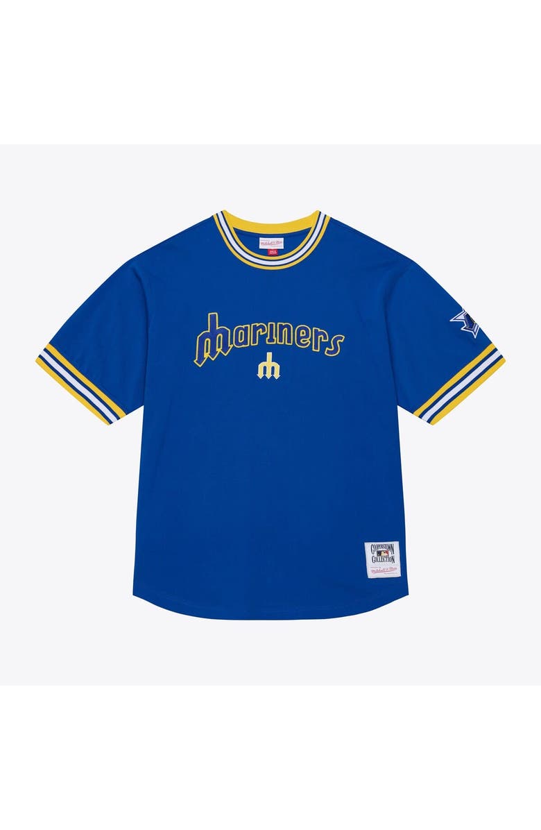 Mitchell & Ness Men's Mitchell & Ness  Royal Seattle Mariners Wild Pitch Ringer T-Shirt, Main, color, Royal