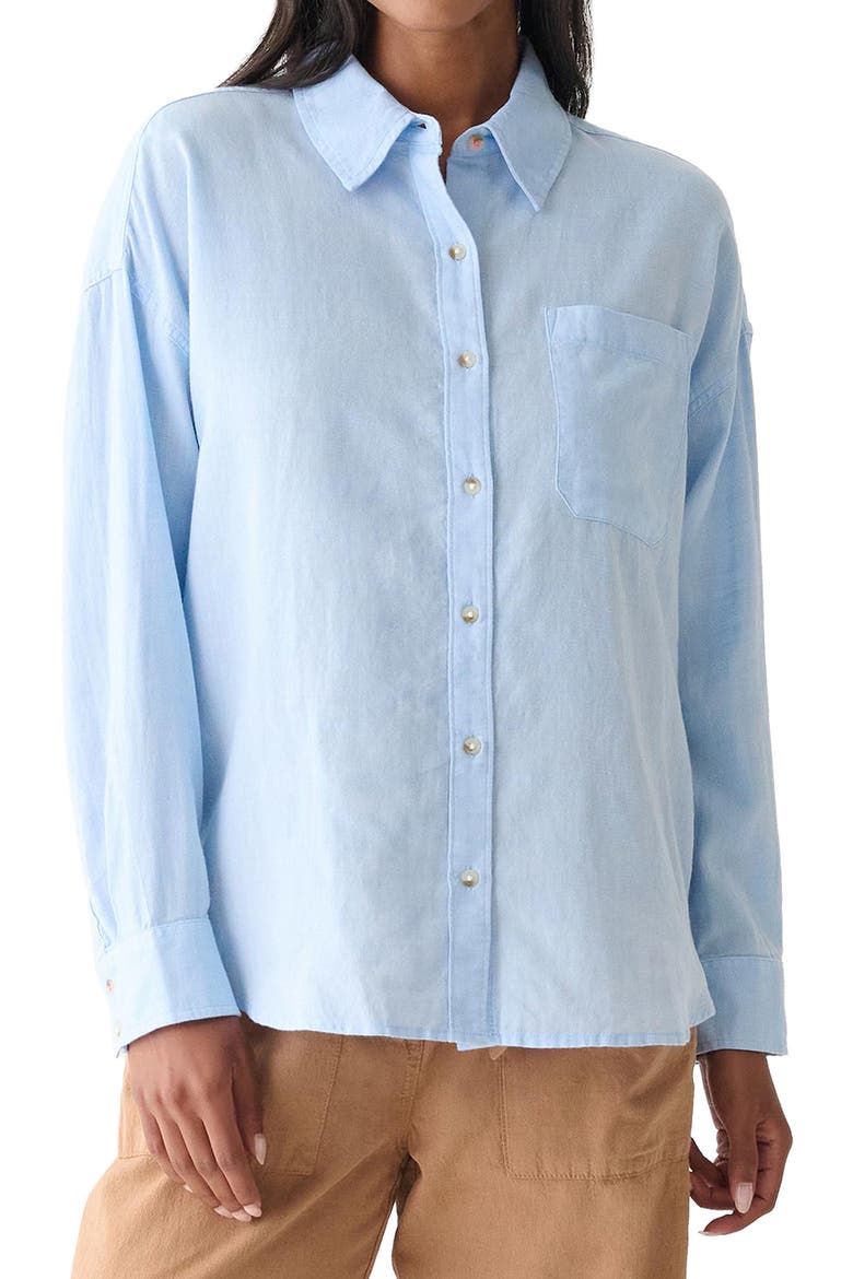 Cotton Chambray Button-Up Shirt, Alternate, color, CHAMBRAY