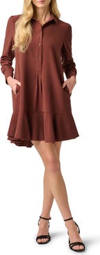 Adrianna Papell Hailey Button-Up Shift Shirtdress