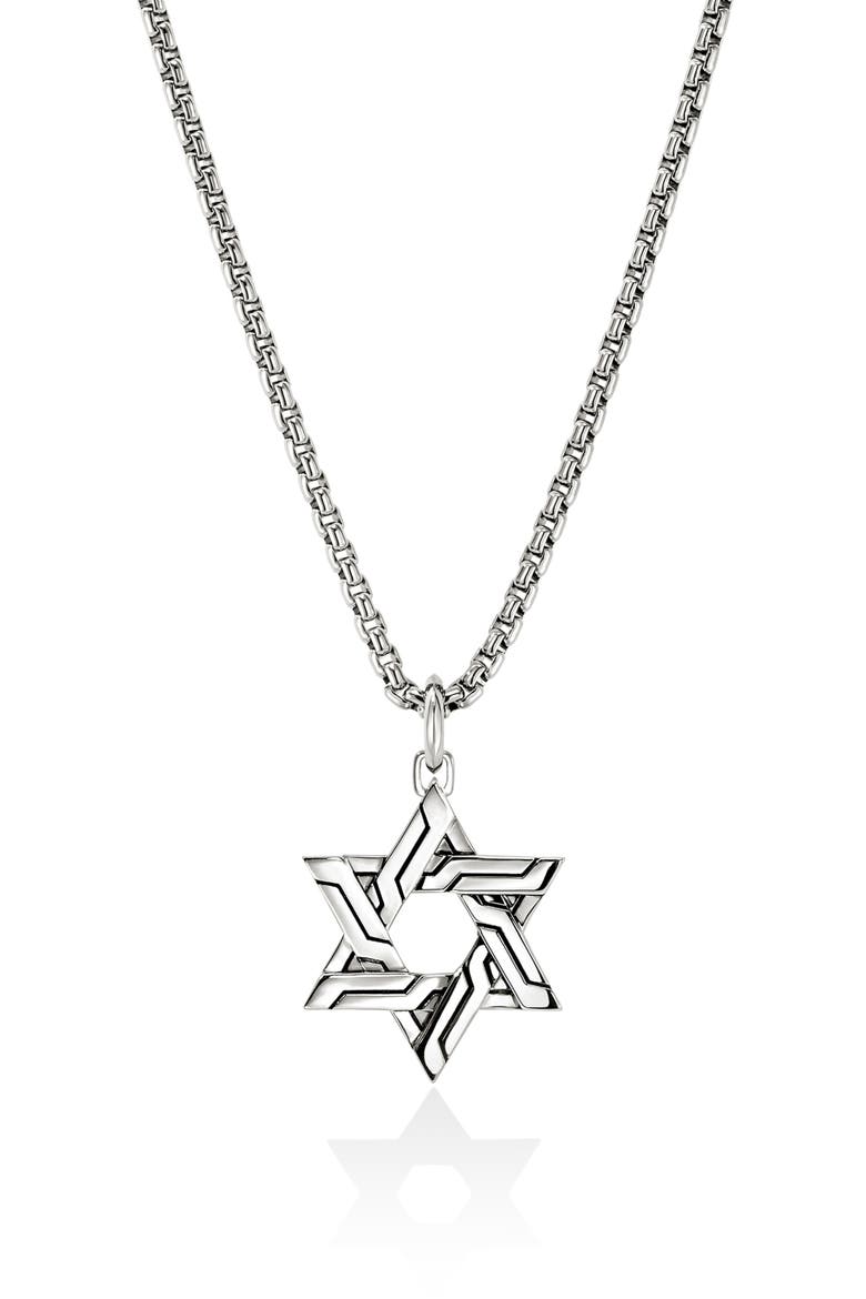 Icon 50 Star of David Pendant Necklace, Main, color, SILVER