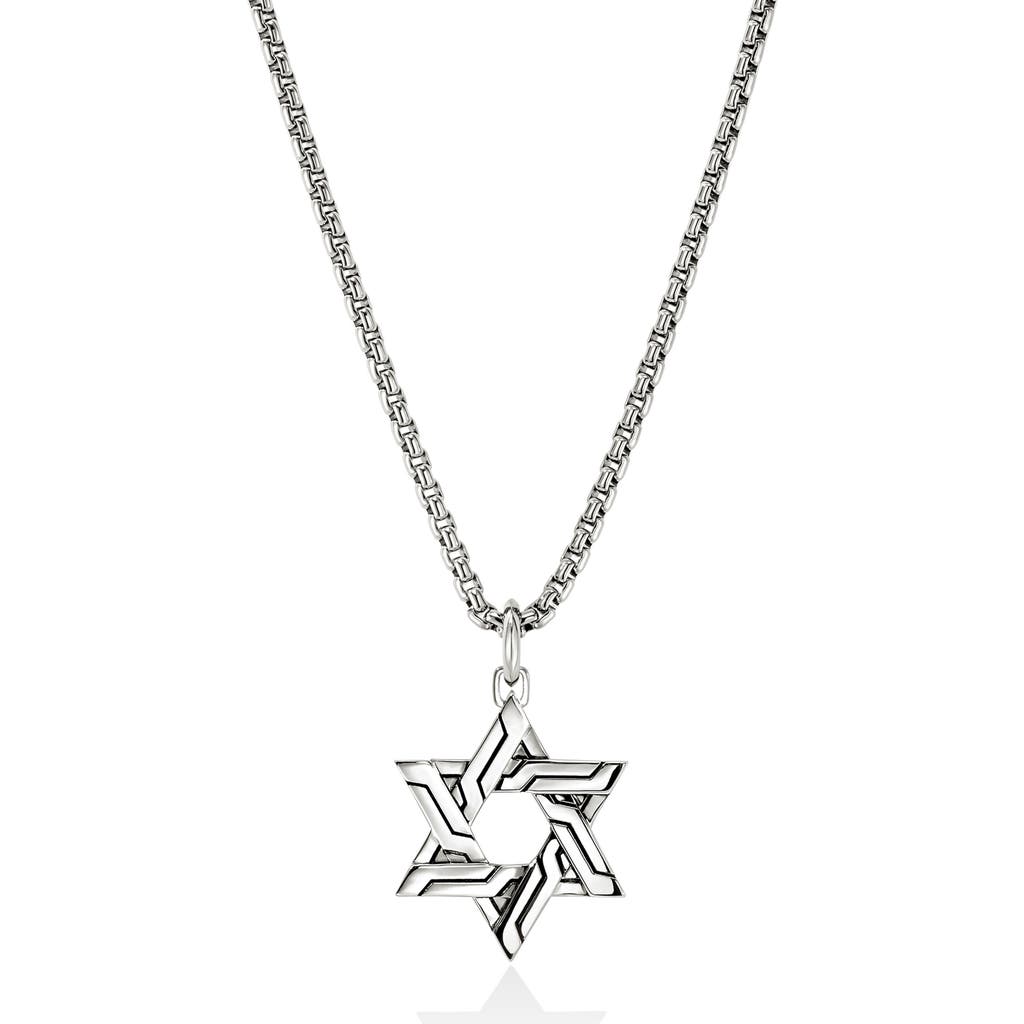 John Hardy Icon 50 Star Of David Pendant Necklace In Silver