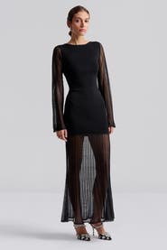 Malina Haisley Sheer Knitted Maxi Dress