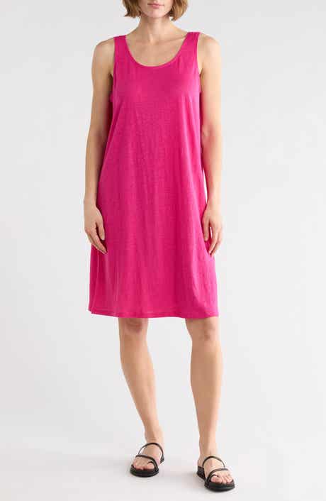 Eileen Fisher Scoop Neck Linen Tank Dress