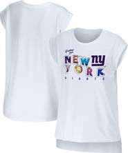 WEAR by Erin Andrews Women's WEAR by Erin Andrews White New York Giants Greetings From Muscle T-Shirt