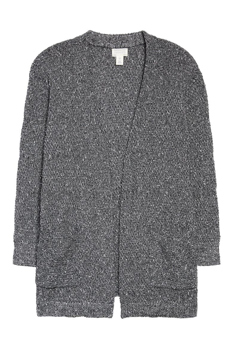 Marl Texture Cardigan, Main, color, NAVY- IVORY MARL
