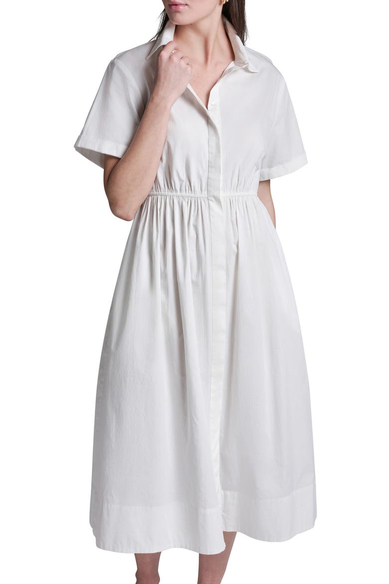 Cotton Poplin Midi Cape Back Shirt Dress, Alternate, color, WHISPER WHITE