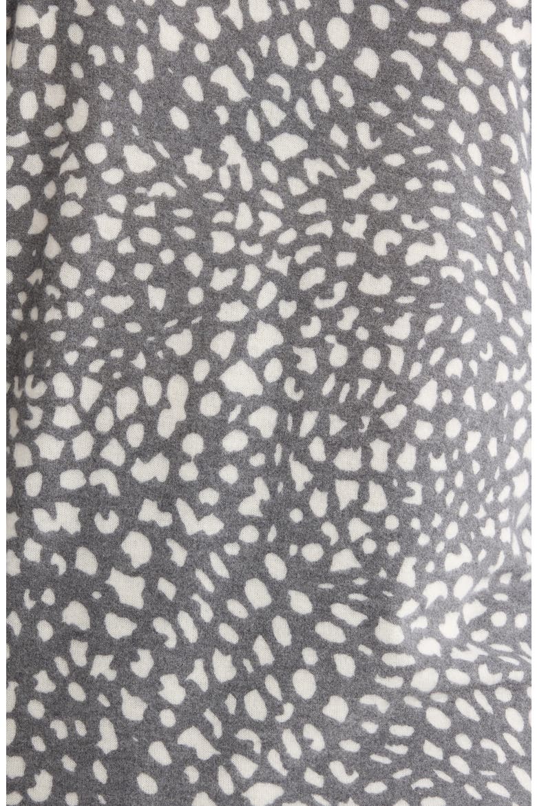 Brushed Animal Print Long Sleeve Crewneck Top, Alternate, color, CHARCOAL/ IVORY