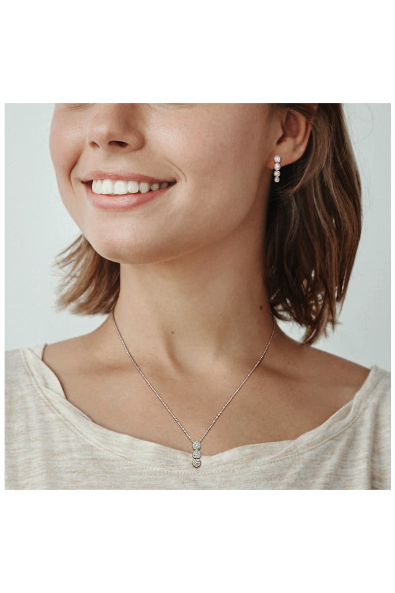 Cubic Zirconia Earrings & Necklace Set, Alternate, color, WHITE