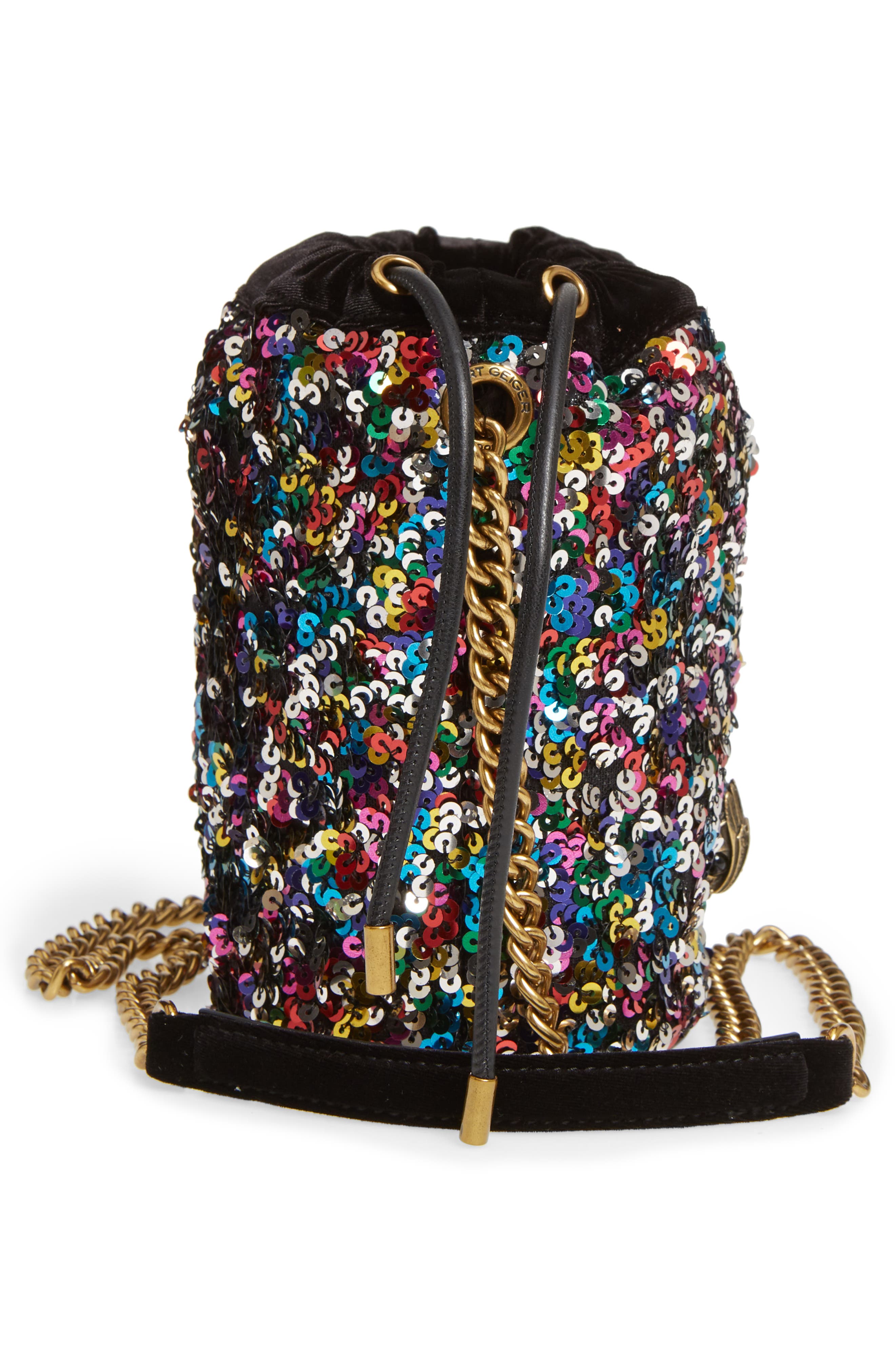 Kurt Geiger London Kensington Sequin Drawstring Crossbody Bag, Alternate, color, 