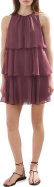 MANGO Cake Ruffle Minidress