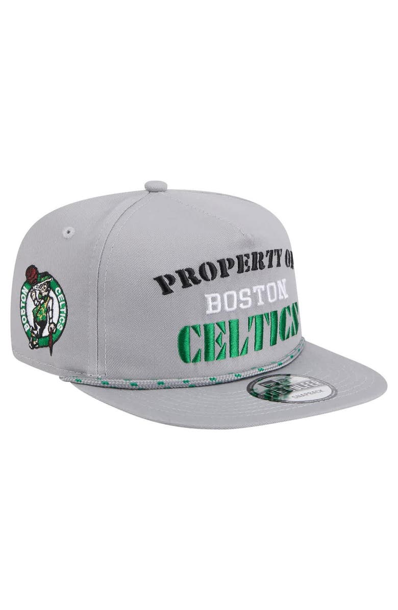 New Era Men's New Era Gray Boston Celtics Throwback Property Of Golfer Snapback Hat, Main, color, Gray