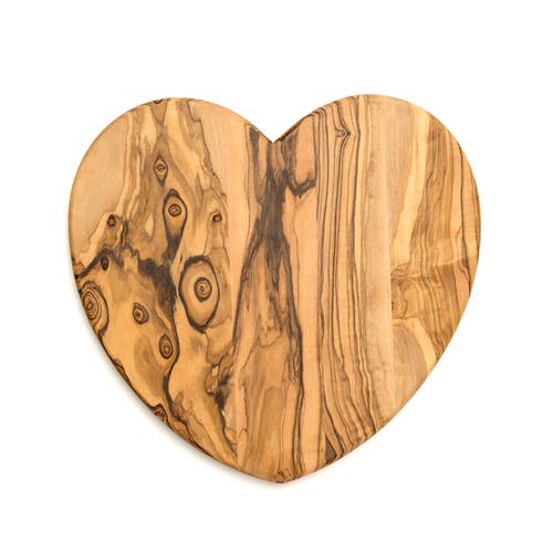 Berard Olivewood Cutting Board, Heart Shape, 8.66 X 8.27 X 0.63" In Brown
