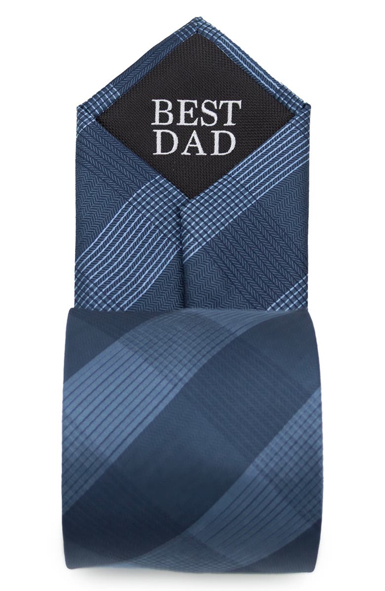 Cufflinks, Inc. Best Dad Plaid Silk Blend Herringbone Tie, Alternate, color, Blue