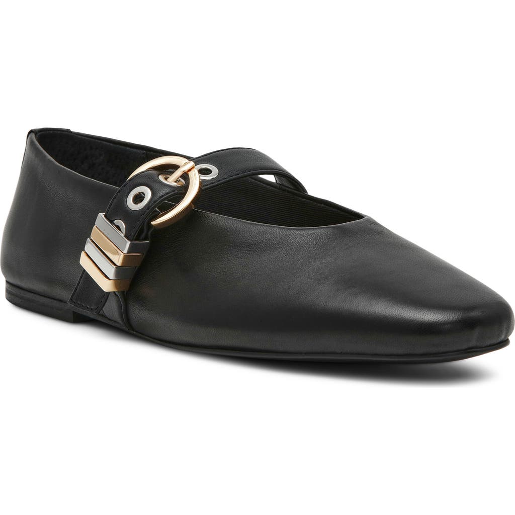 Steve Madden Lucia Mary Jane Flat In Black