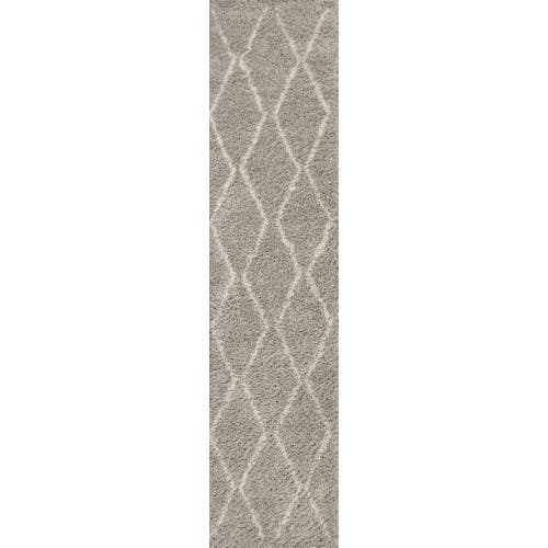 Jonathan Y Catala Moroccan Diamond Shag Area Rug In Gray/ivory