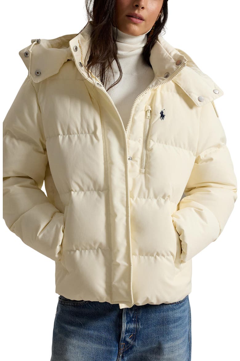 Water Repellent 750 Fill Power Down Puffer Jacket, Main, color, ESTATE CREAM