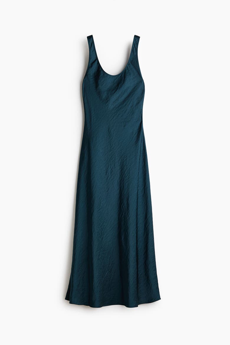 Satin Slip Dress, Alternate, color, Dark turquoise