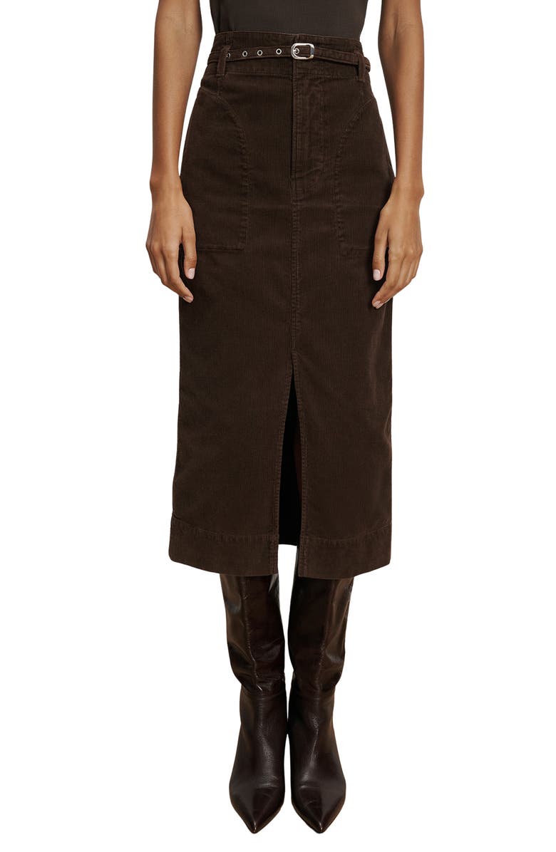 Veronica Beard Pavana Corduroy Midi Skirt, Main, color, 