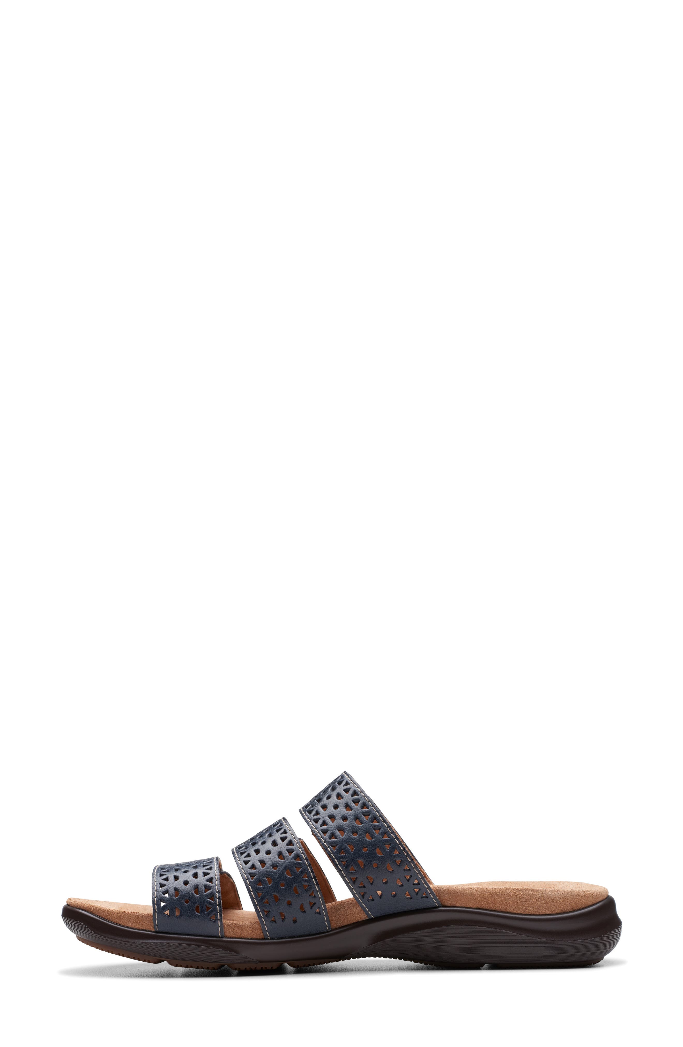 Clarks<sup>®</sup> Kitly Walk Slide Sandal, Alternate, color, Navy Leather